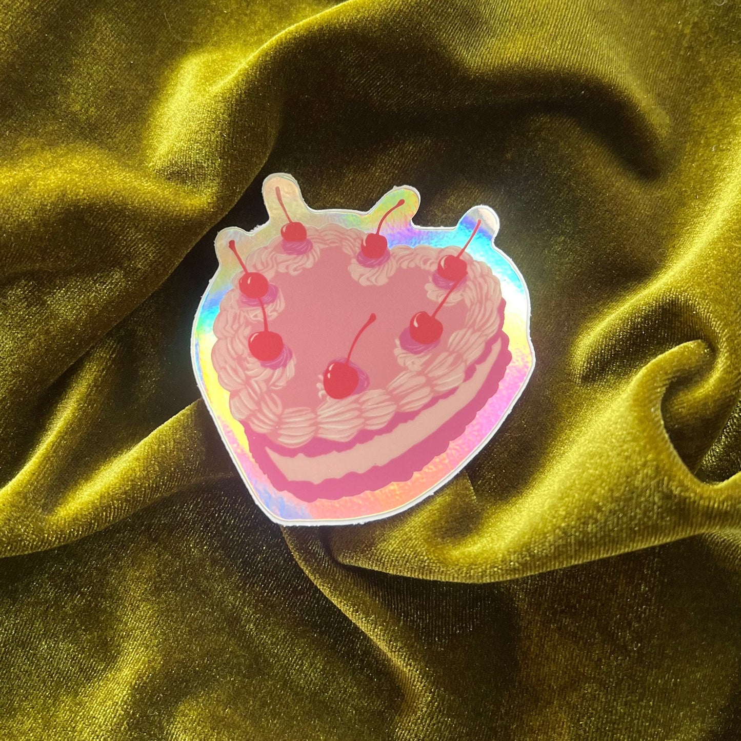 Holographic Vintage Cake Sticker