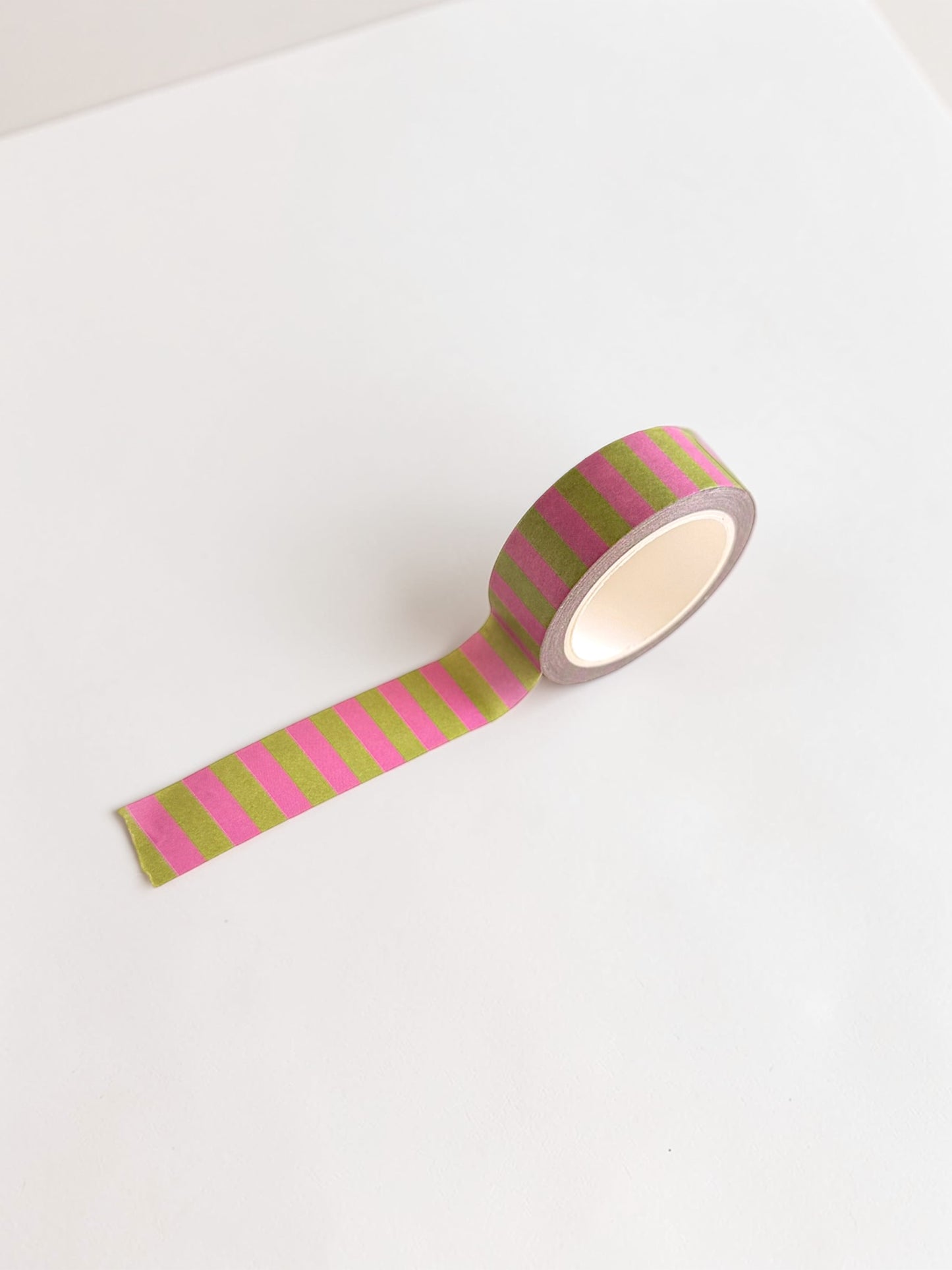 Fuchsia + Lime Striped Washi Tape