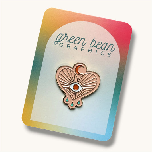 Heart, Moon & Eye Pin