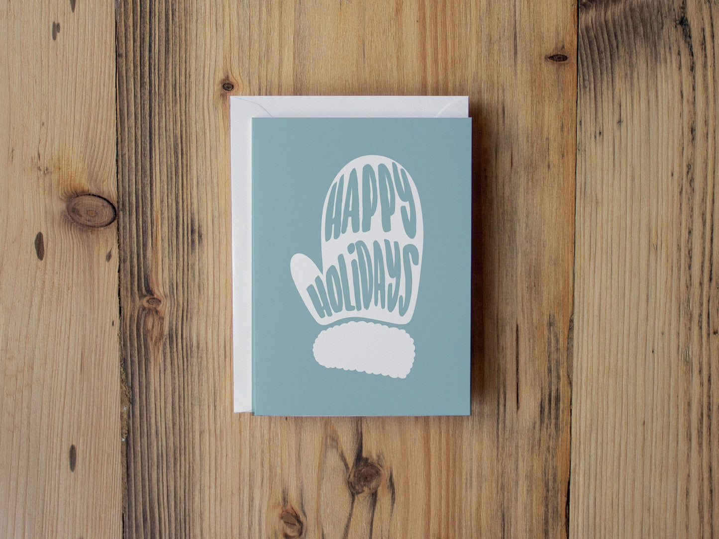 Happy Holidays Mitten Greeting Card