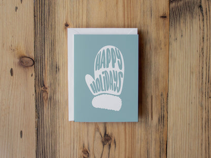 Happy Holidays Mitten Greeting Card