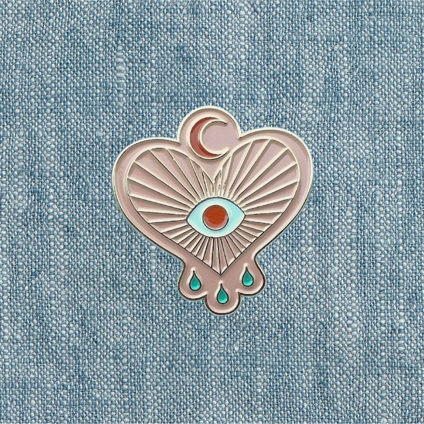 Heart, Moon & Eye Pin
