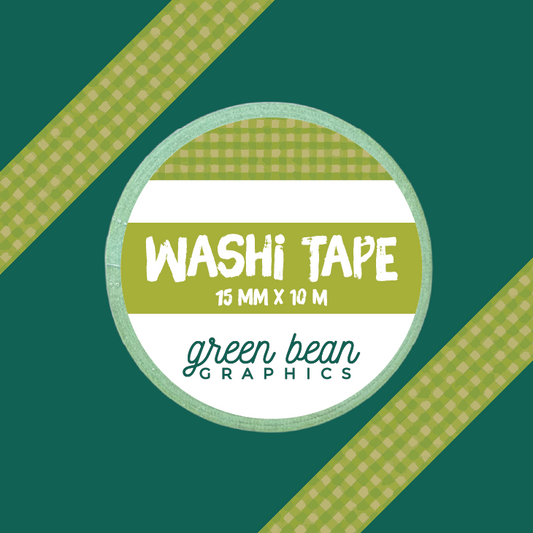 Green Gingham Washi Tape